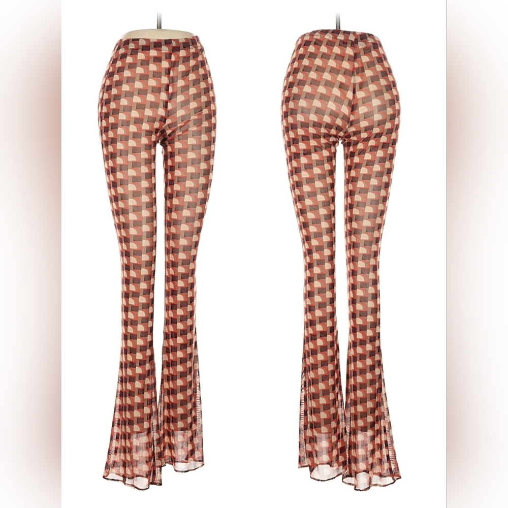 Zara Brown and Cream Checkered Women's Jumpsuit - Picture 2 of 10